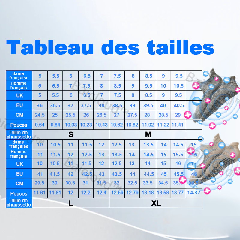 Vente du dernier jour à 50% de réduction🎁 Baicloud™ PulseGrid Chaussettes Ioniques Tourmaline🎁